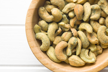 cashew nuts coated wasabi