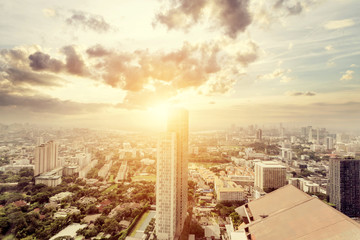 Naklejka na ściany i meble city aerial view of Bangkok,Thailand
