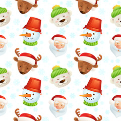 Christmas characters seamless pattern