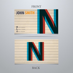 Business card template, letter N