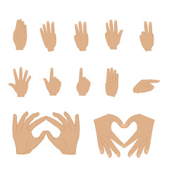Counting Hands Set - Isolated On White Background