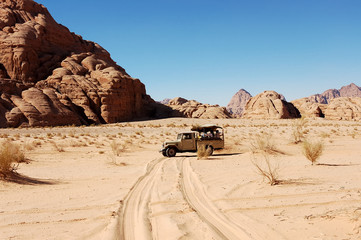 Safari in Wadi Rum desert, Jordan.