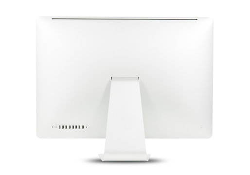 White computer monitor isolated