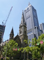 Fototapeta premium Historic and modern architecture in Melbourne in Australia