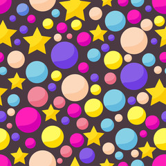 vector cosmic pattern with funny drawing planets and stars