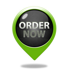 Order now pointer icon on white background
