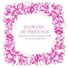 Gzhel style floral frame.