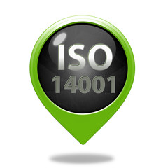 Iso 14001 pointer icon on white background