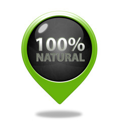 100% natural pointer icon on white background