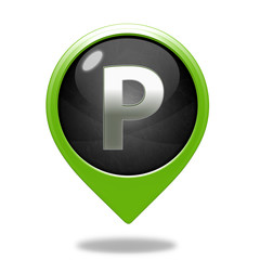 Parking pointer icon on white background