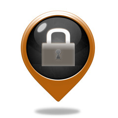 protect pointer icon on white background