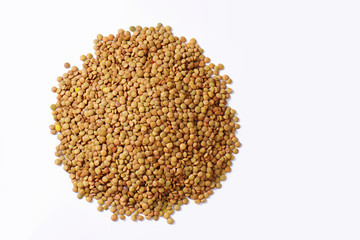 Pile of brown lentils