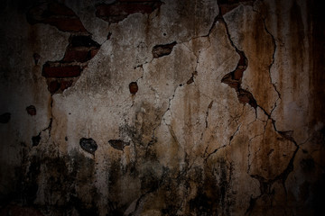 Old concrete wall cracks.