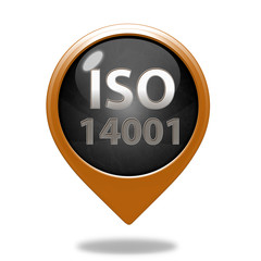 Iso 14001 pointer icon on white background