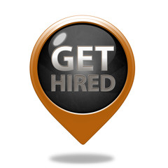Get hired pointer icon on white background