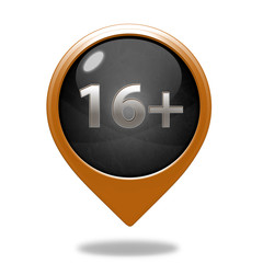Obraz premium 16+ pointer icon on white background