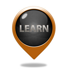 Learn pointer icon on white background