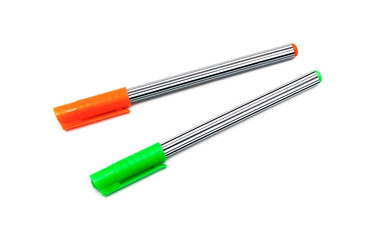 two pens on a white background