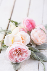 Postcard with fresh flowers