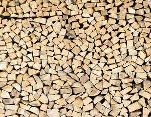 Pile of wood logs ready for winter