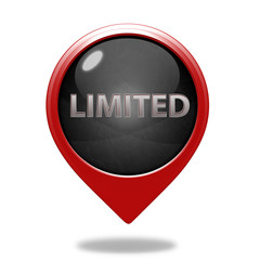 Limited pointer icon on white background