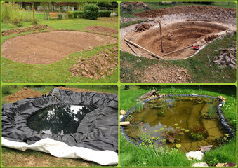 Construction d'un bassin de jardin - 72265395