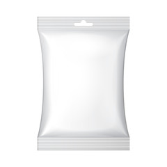 White Blank Foil Food Snack Sachet Bag Hang Slot Packaging