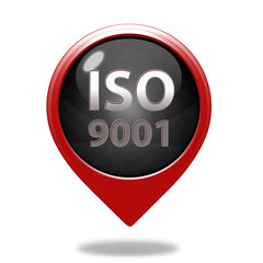 Iso 9001 pointer icon on white background