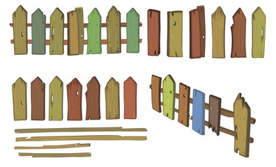 Wooden fence cartoon