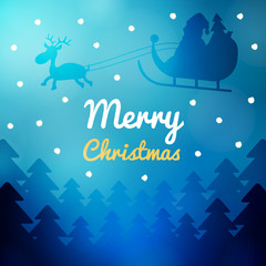 Fototapeta na wymiar Merry Christmas wish card as vector illustration