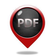 Pdf pointer icon on white background