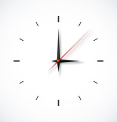 Clock face on white background