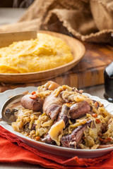 Bottaggio o cassoeula  con polenta gialla