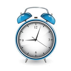 illustration of alarm clock on isolated white background