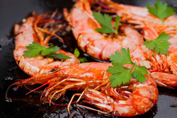 Fried king shrimps