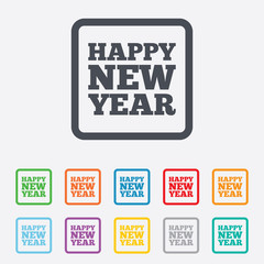 Happy new year sign icon. Christmas symbol.