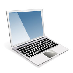 Vector illustration of laptop on white background