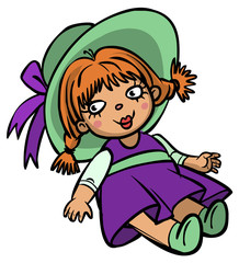 Funny vector cartoon colorfull doll. Vector illustration