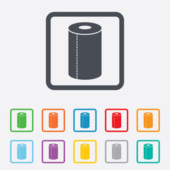 Paper towel sign icon. Kitchen roll symbol.