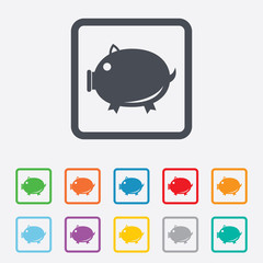 Piggy sign icon. Pork symbol.