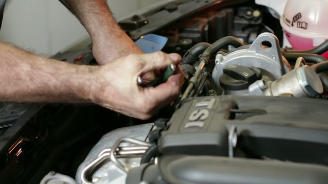Car Repair Removing the Oil Filter
