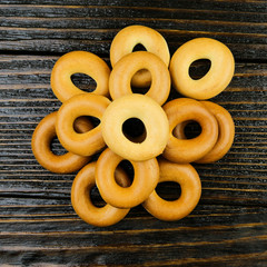 Bread rings on table