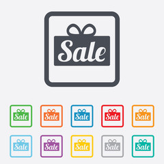 Sale gift sign icon. Special offer symbol.