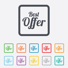 Best offer sign icon. Sale symbol.