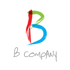 Vector initial letter B, scrawled text