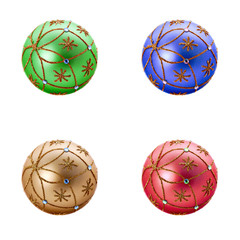 Set of four Luxurious christmas balls
