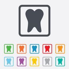 Tooth sign icon. Dental care symbol.