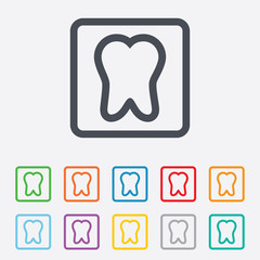 Tooth sign icon. Dental care symbol.