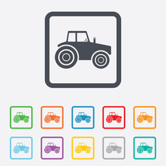 Tractor sign icon. Agricultural industry symbol.
