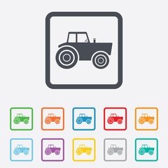 Tractor sign icon. Agricultural industry symbol.